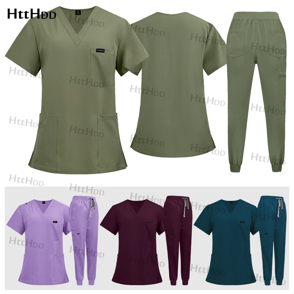 

Nursing Spa Uniform Beauty Manicurist Cleaning Uniform Soft Dental Clinic Veterinary Hospital Medical Scrub Women Jogger Set Men