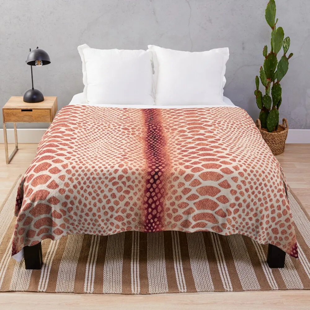 

Watercolor Snake Skin, Terraccotta version Throw Blanket Travel For Sofa Thin sofa bed Blankets