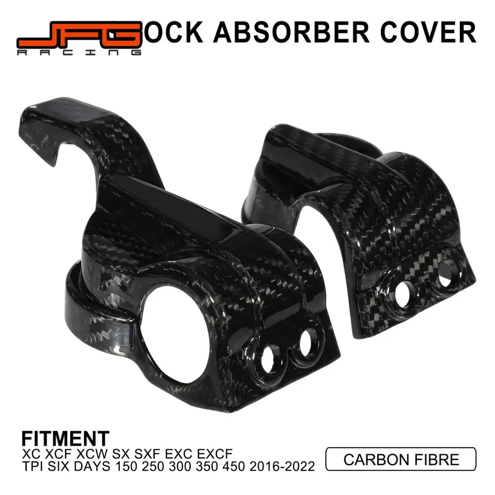 Funparts Shock Absorber Cover Carbon Fiber For XC XCF XCW SX SXF EXC EXCF TPI SIX DAYS 150 250 300 350 450 2016-2022 Universal