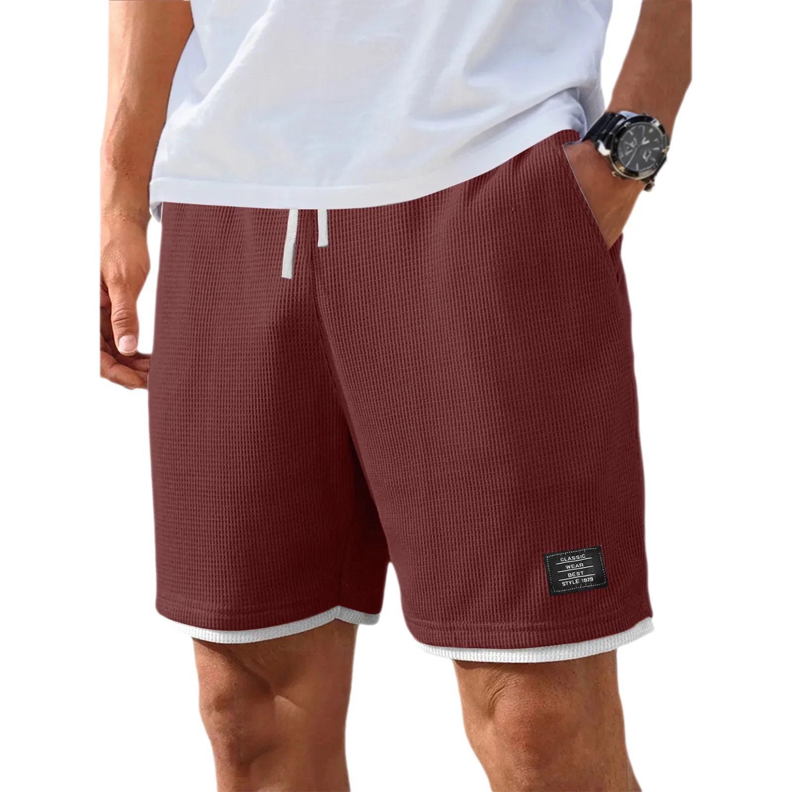 

Men's Shorts 2026 New Summer Men Textured Shorts Casual Sports Shorts Fashion Loose Beach Shorts Outdoor Daily Short Pants