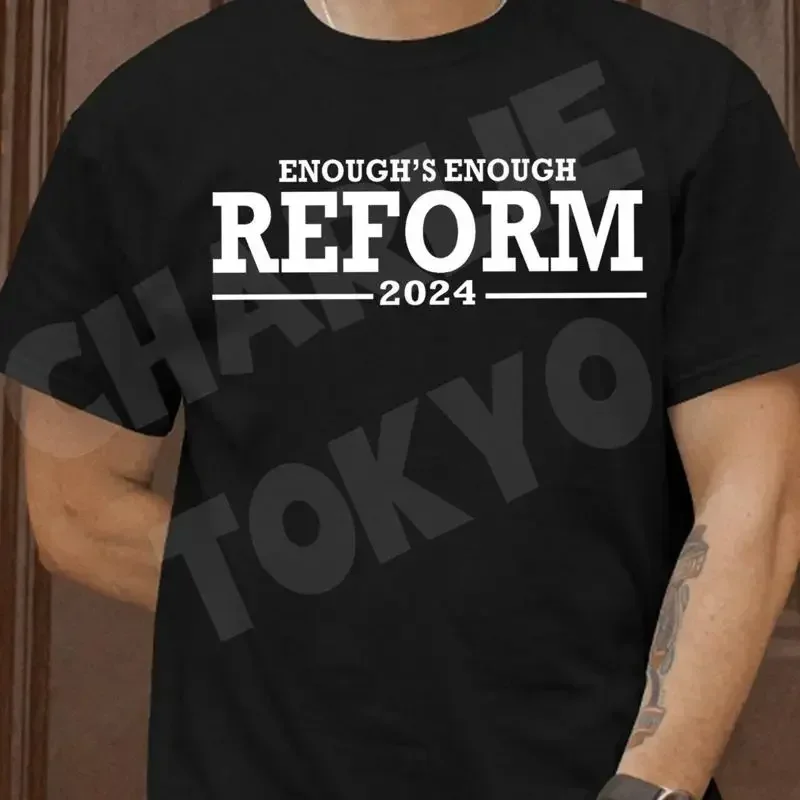 Ladies Nigel Farage Reform Party T Shirt Uk Election 2024 Enough Vote Politics