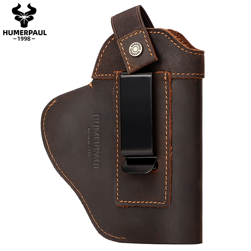  Genuine Leather Universal Tactical Glock Gun Holster for Airsoft Pistol Right/Left IWB/OWB Concealed Carry Glock Gun Accessories 