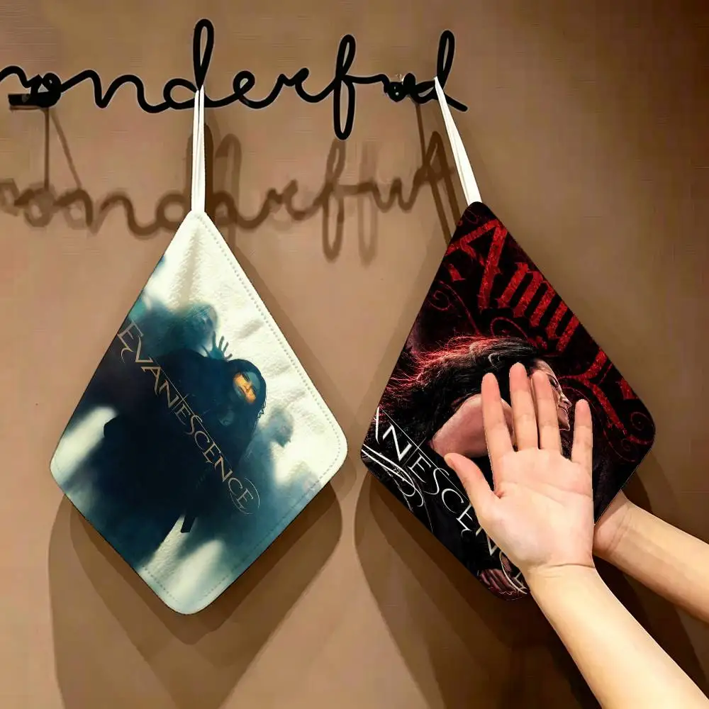 E-Evanescence A-Amy Lee Polyester Cotton Hand Wiping Towel, Hanging Towel, Quick Dry for Kitchen Bathroom Daily Supplies