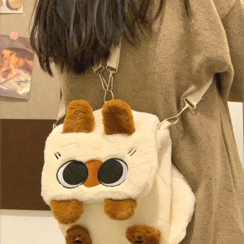 Azuki The Siamese Cat Azukisan Plush Bag - Versatile Commuter Bag, Cute Cartoon Design,  (Crossbody Backpack Shoulder Bag)