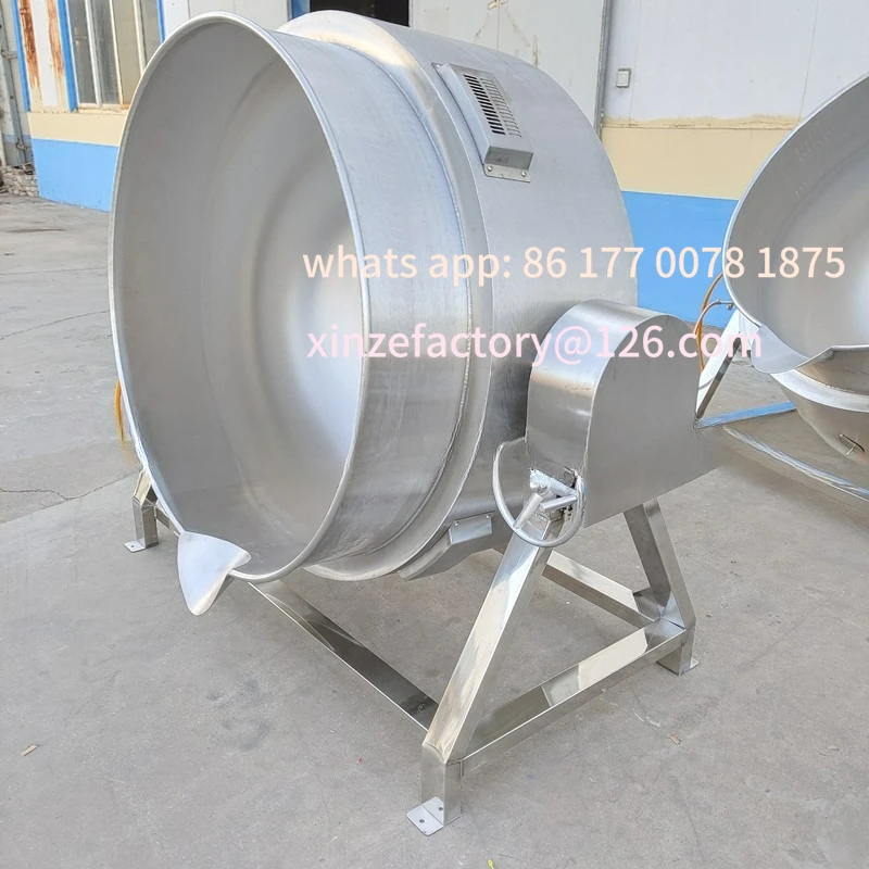 Customizable Braised Vegetable Processing Machine Sandwich Pot, Large Sauce Beef Braised Pot Commercial, Cooked Food Processing