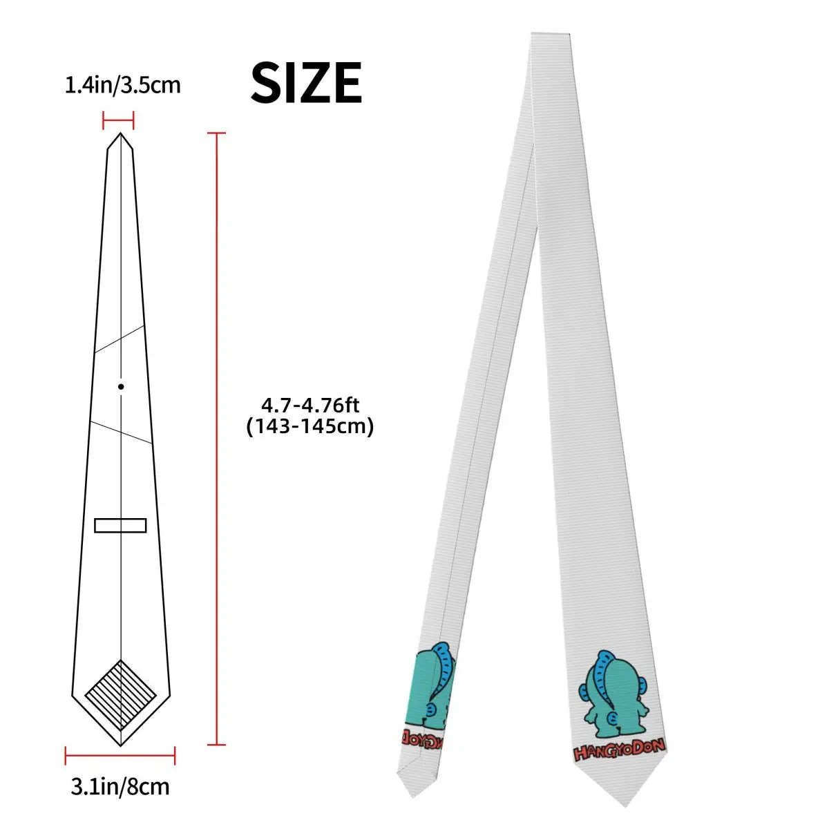 Hangyodon المؤخر شعار للجنسين ربطة العنق سليم البوليستر 8 سم ربطات العنق الكلاسيكية للرجال قميص اكسسوارات Gravatas هدية