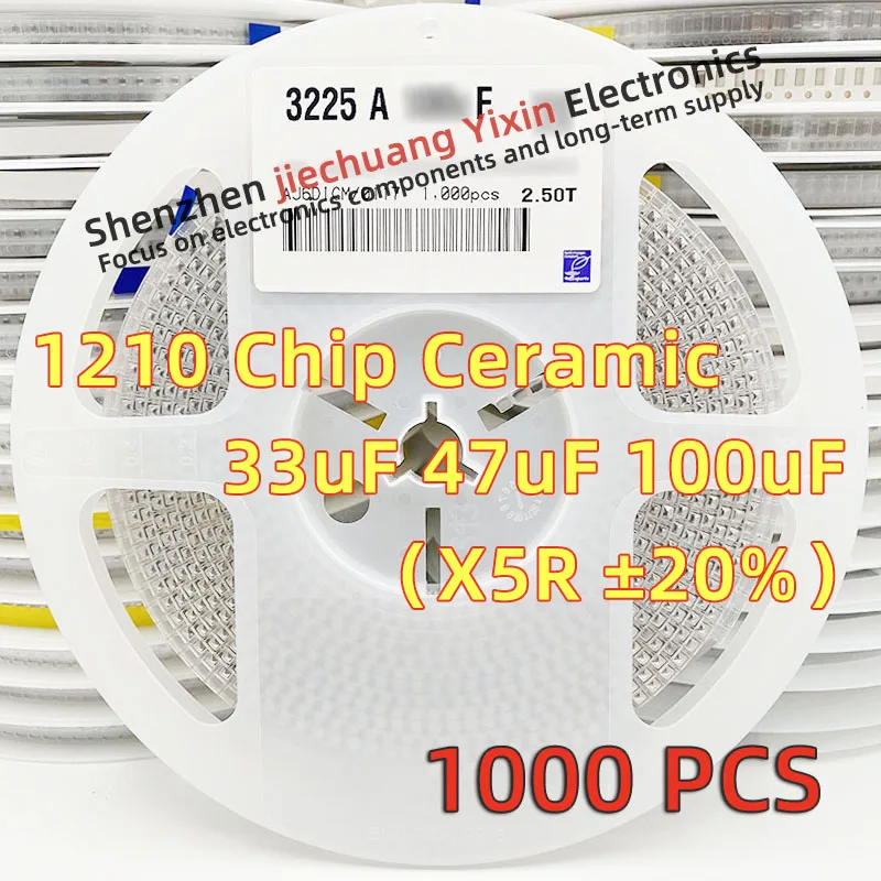Chip Ceramic Capacitor 1210 33UF 47UF 100UF 6.3V 10V 16V 25V 20% Accuracy X5R Material 3225 Capacitance 1000pcs