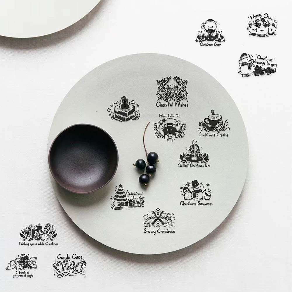 10/30/50 個クリエイティブクリスマステキストステッカー透明黒白落書きステッカー DIY 荷物電話スクラップブック漫画デカール