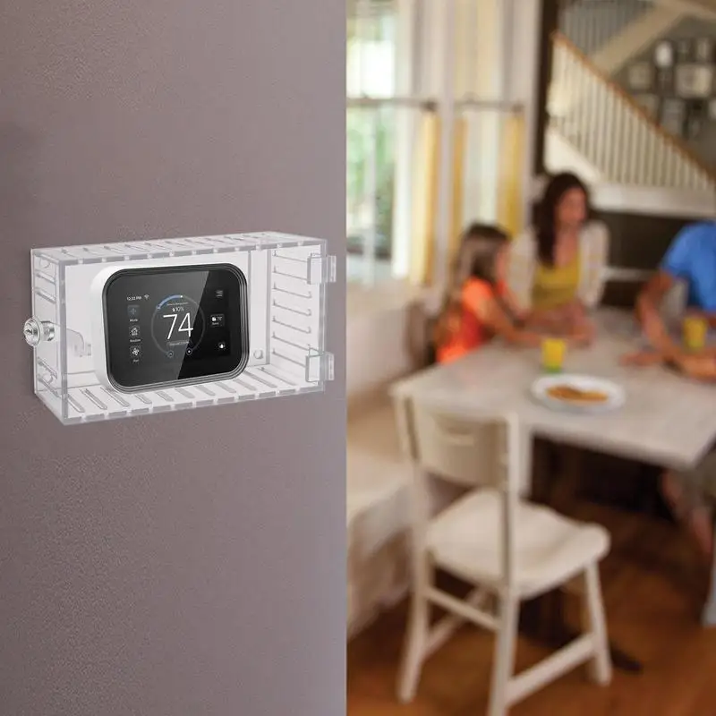 Universal Thermostat Lock Box With Key Clear Acrylic Thermostat Cover With Lock Thermostat Guard Thermostat lock box