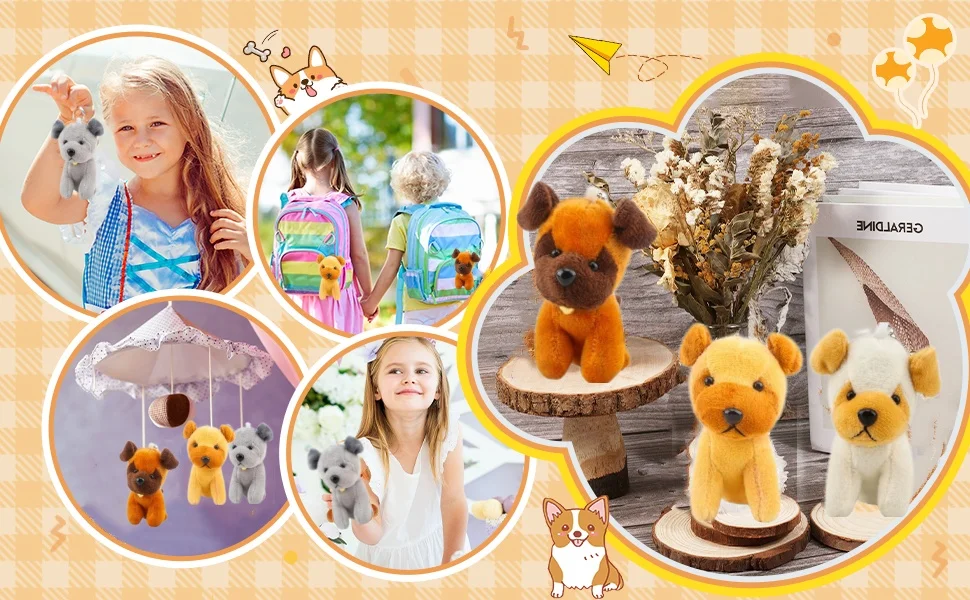 12/24PCS Mini Plush Dogs Bulk 12cm Puppy Stuffed Animals Soft Cute Small Dogs for Goodie Bags Baby Shower Birthday Party Favors