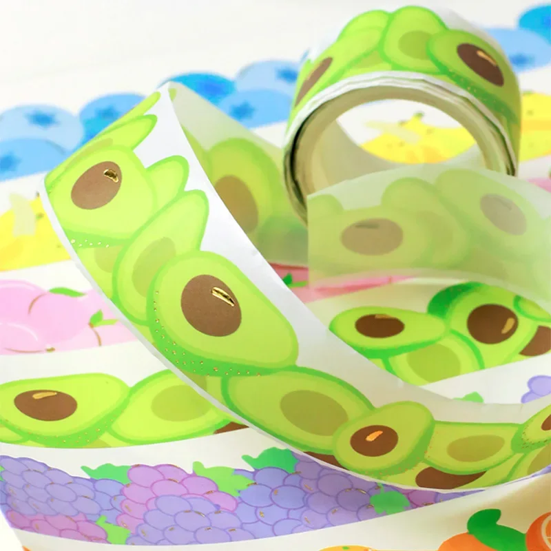 1 рулон ленты в форме фруктов из золотой фольги для украшения сцены страниц журнала DIY планировщики поставки материалов для рукоделия