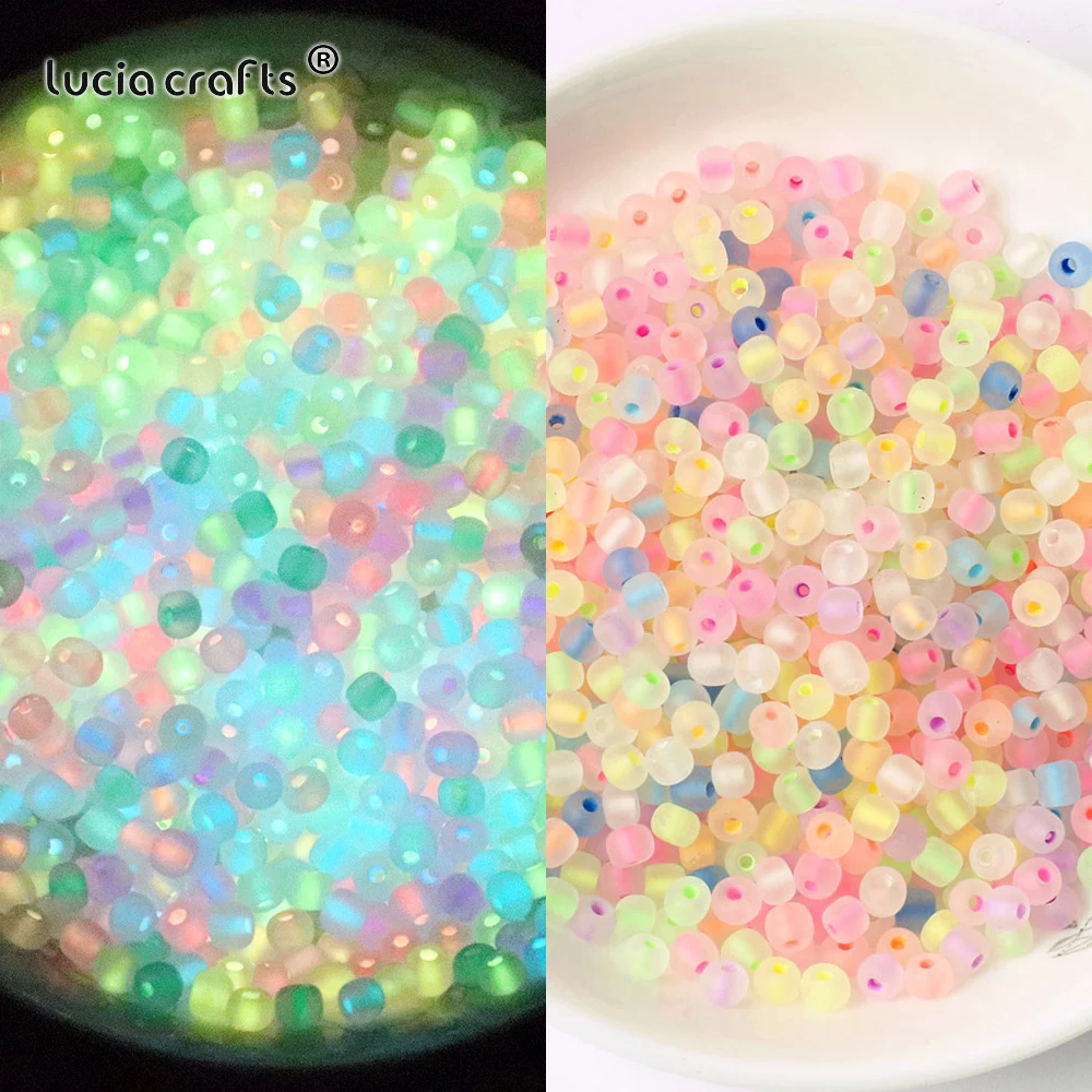 10g Luminous Frosted Glass Beads Glow In The Night Spacer Beads For Bracelet Necklace DIY Accessories A0140