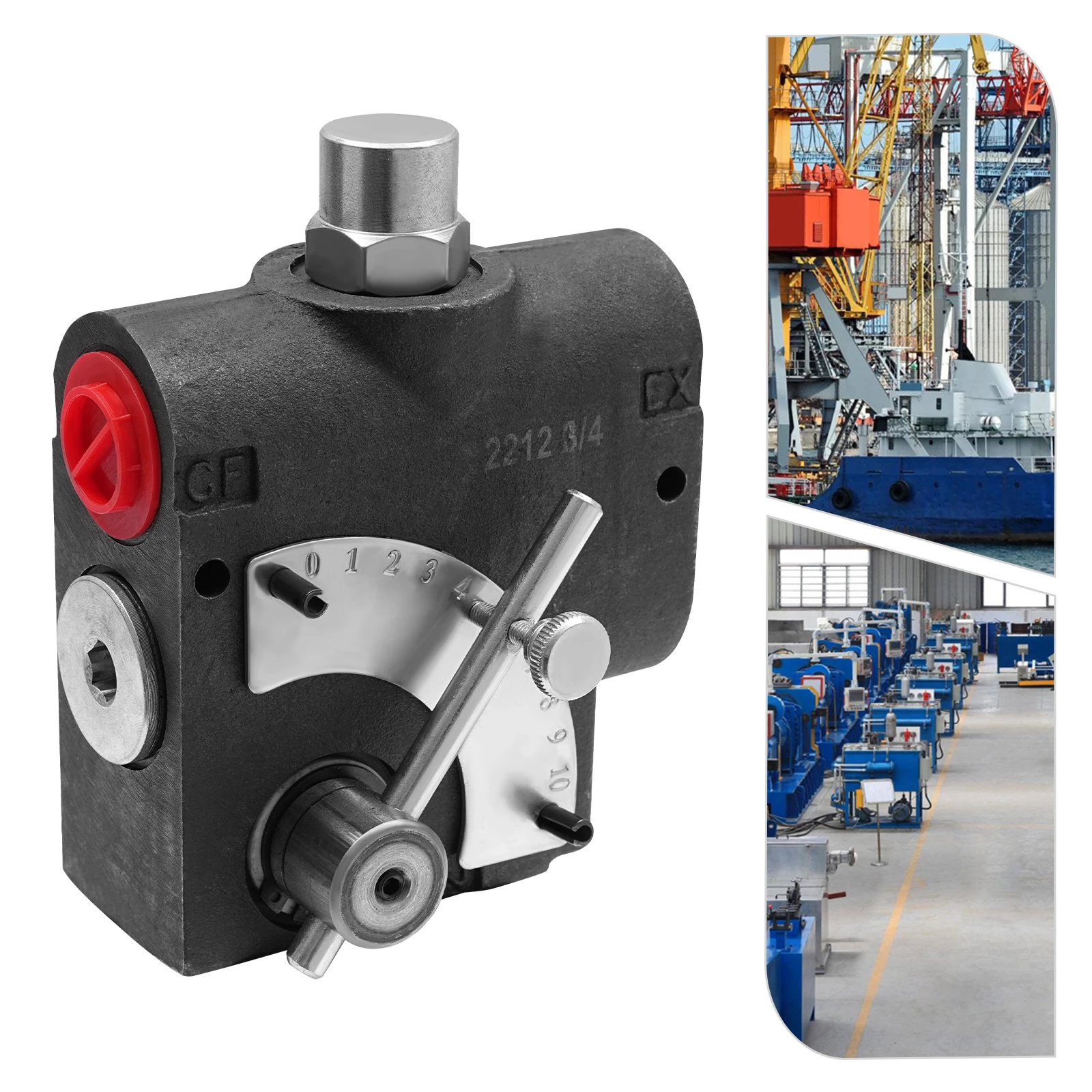 Hydraulic Flow Control Valve, 30GPM Adjustable, 3000PSI, 3/4"NPT for Tractors, Loaders & Log Splitters, Pressure Compensated