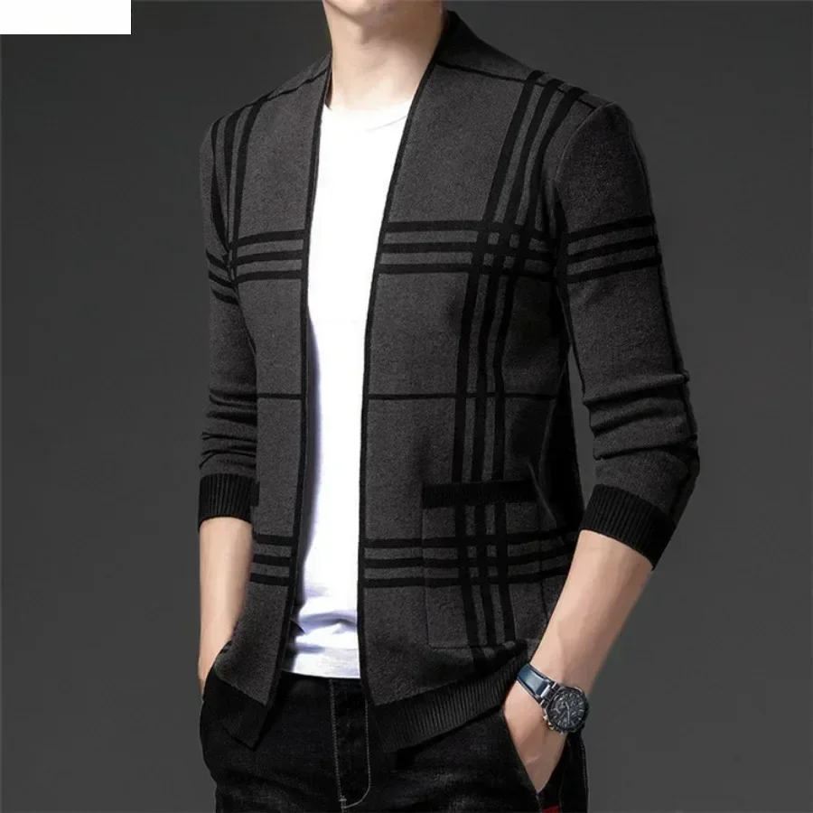 Men's Fashion Knitted Cardigan - Men'S Fashion V Neck Sweater บทวิจารณ์และราคา