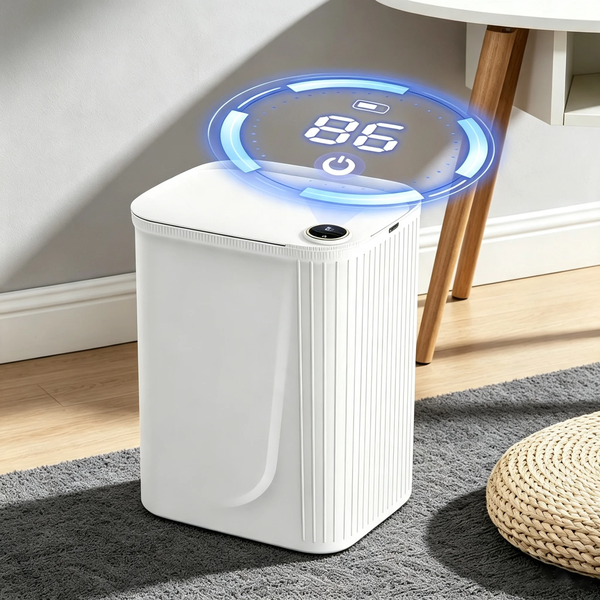 18/20L Bathroom Smart Sensor Trash Can USB Rechargeable Garbage Bucket Luxury Automatic Trash Bin For Kitchen Toilet Living Room