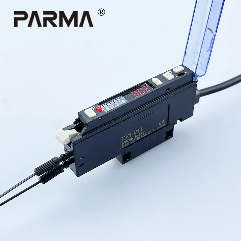 Parma hohe qualität faser verstärker einzelne digitale anzeige faser optik sensor photo elektrische schalter GF1-V11