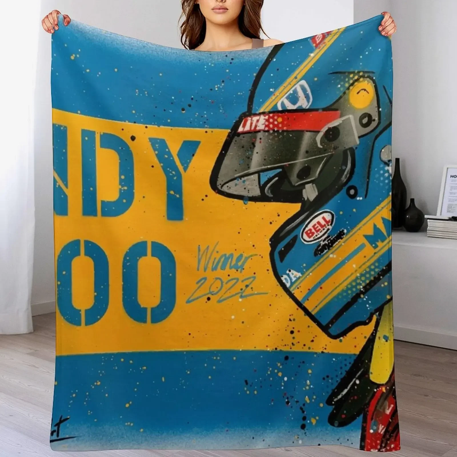 

Copy of Marcus Ericsson, Indy500, graffiti painting by DRAutoArt Throw Blanket Reusable Durable Soft Blanket for All Seasons