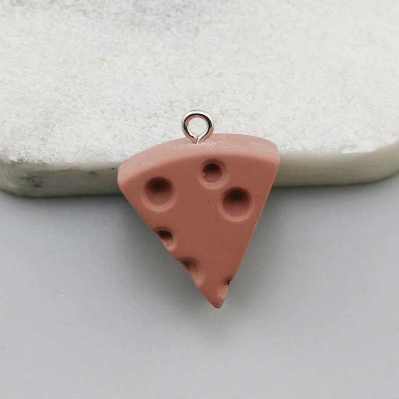 10pcs Triangle Cheese Resin Charms Simulated Food Pendant For Earring Keychain Decor Diy Jewelry Making Supplies view 5