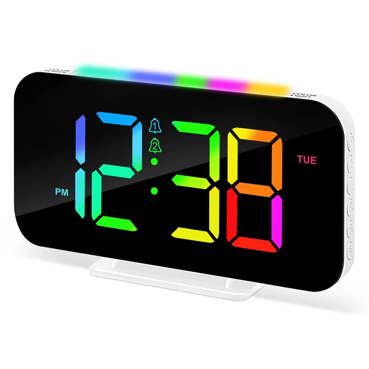 

A72P LED Digital Alarm Clock for Bedrooms with Night Light,Dual Alarm,12/24H, Plug in Large Display Alarm Clock for Bedroom,B