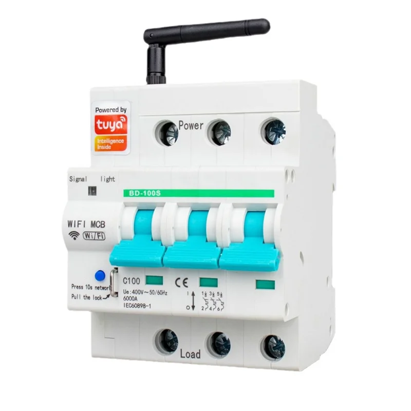 Interruttore Smart Life Timer Interruttore intelligente automatico Protezione da sovraccarico e cortocircuito 3P