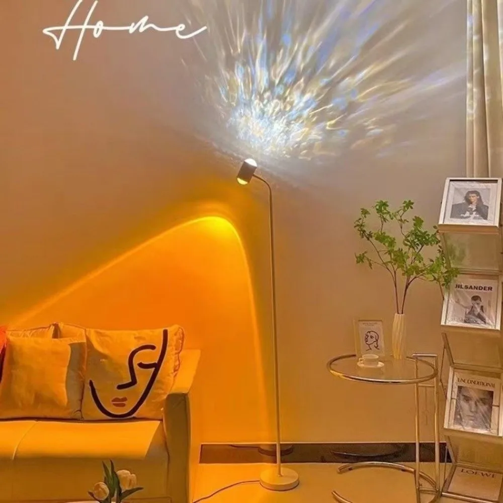 جودة عالية 16 لون مصباح تموج الماء تصميم مزدوج الرأس 360 ° دوران أضواء LED زر التحكم مصباح غروب الشمس البث المباشر #1