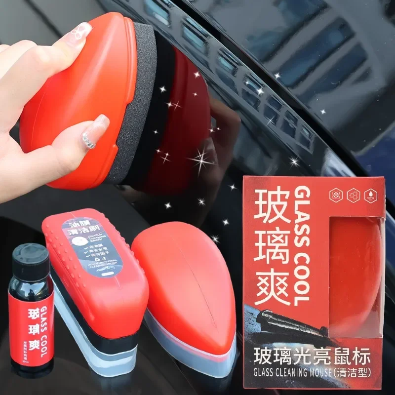 Auto Glass Oil Film Remover Windscreen Rear View Mirror Stains Cleaning Agent Oil Film Cleaning Brushes Car Cosmetic Accessories