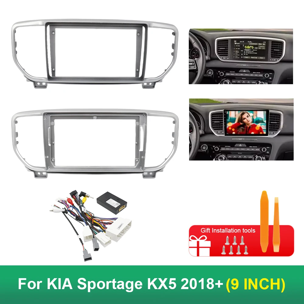 For Kia Sportage KX5 2019 9 Inch Car Frame Fascia Adapter Canbus Box Decoder Android Radio Dash Fitting Panel Kit