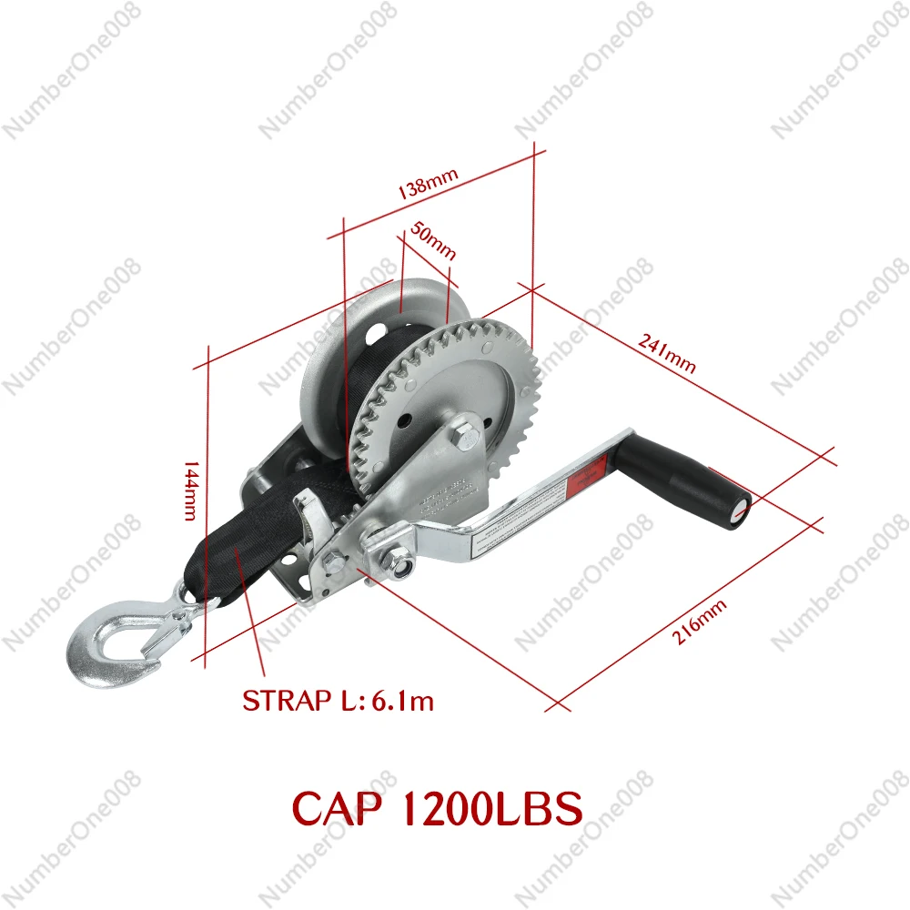 

Off Road Recovery Winch 600lb 1200lb, Heavy Duty Manual Hand Winch Hoist Tool for Truck SUV Jeep Vehicle Pulling and Rescue