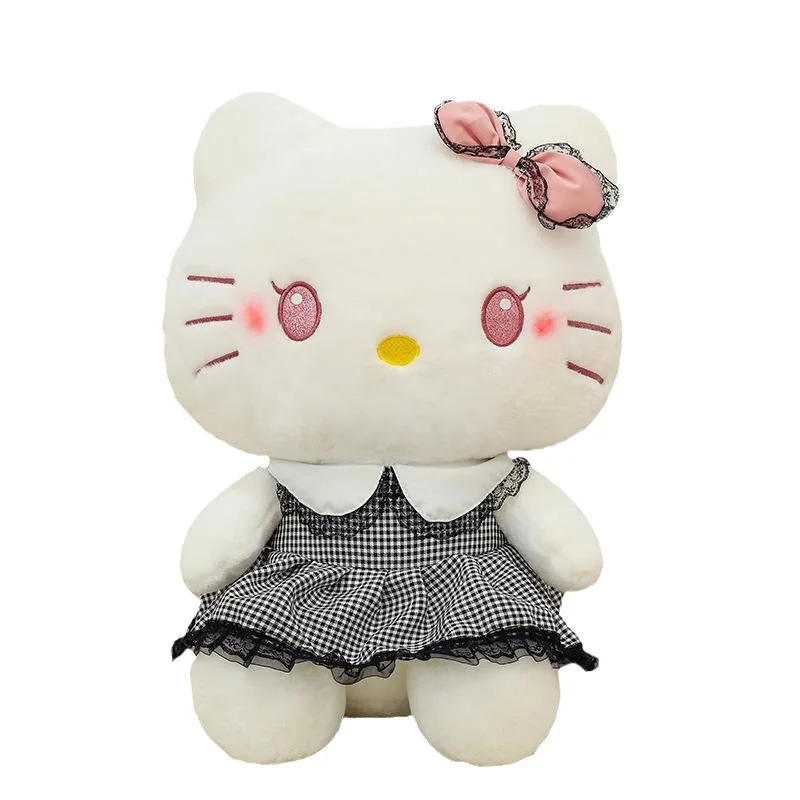 Sanrio dunkle kt Katze Plüsch tier Katie Katze Puppe gefüllt Anime Puppe Cartoon niedlichen kleinen Katze Puppe Puppe Kinder Geschenk Kinder Spielzeug