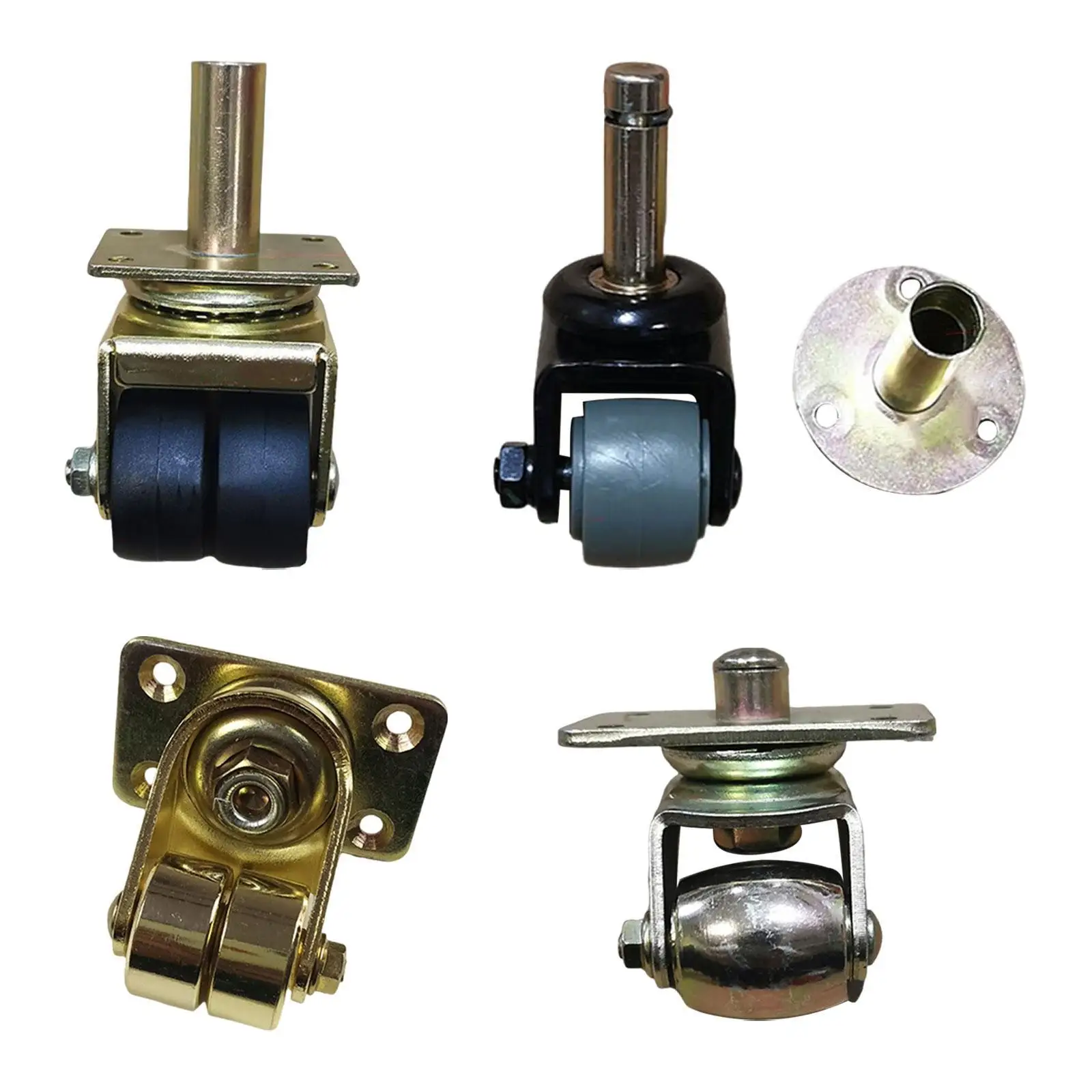 

Metal Piano Caster Wheels Double Base Vertical Swivel Smooth Rolling Furniture Mover for Home Living Room Bed