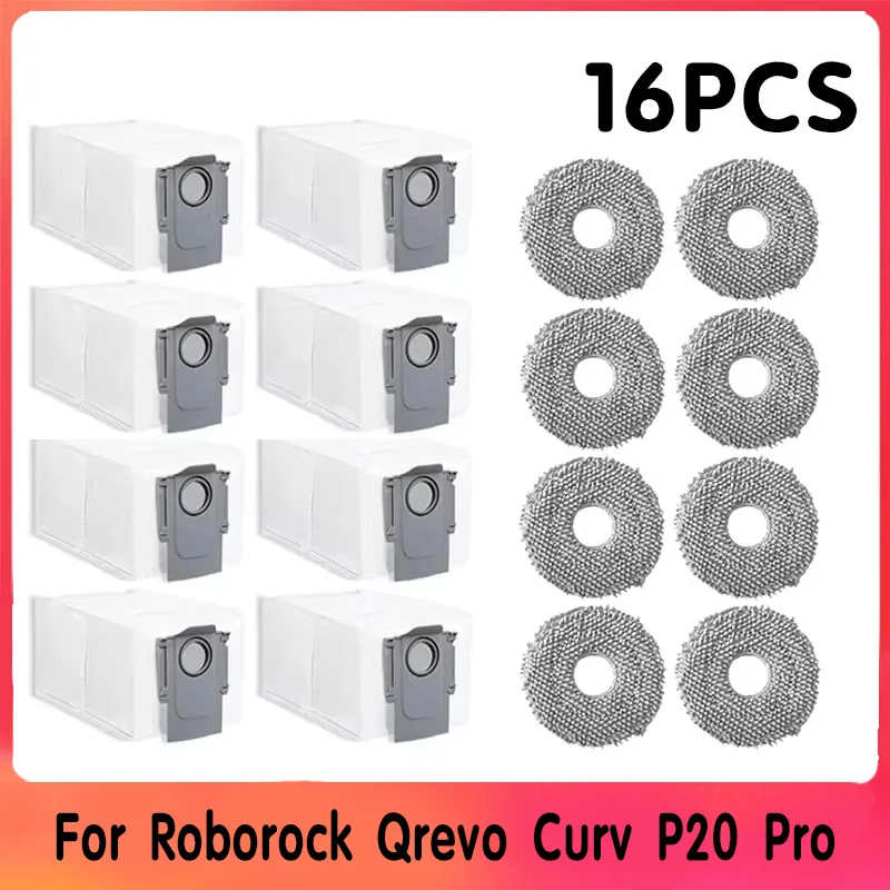 Toz Torbası Roborock Qrevo Curv P20 Pro Q Revo MaxV Aksesuarları Paspas Bezi Toz Torbası robotlu süpürge Parçaları