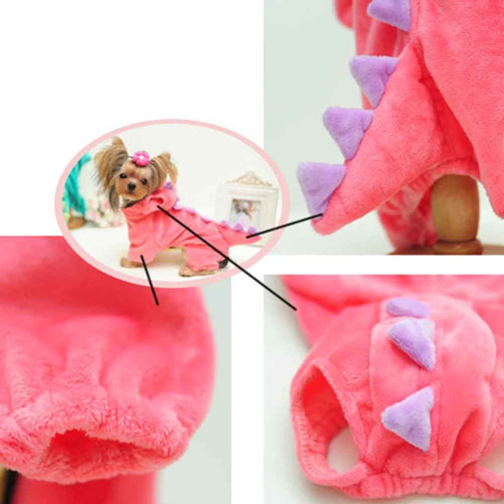 

Dinosaur Four-legged Suit Velour Material Pet Costume Winter Clothes Dog Cat Halloween Party Outfits Soft Comfortable Breathable