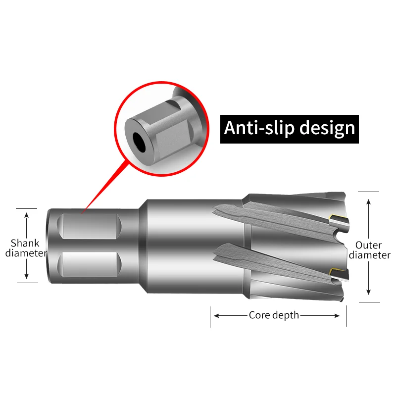 Imagem -03 - Aocke Carbide Alloy Core Drill Cortador Anular Tct Weldon Shank Metal Hole Saw Diâmetro 1260 mm x 35 mm 22x35 mm 60x35 mm