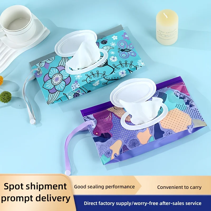 Mixed Color EVA Wipes Dispenser, Portable Travel Wipes Storage Box, Easy-Clean Daily Household Container