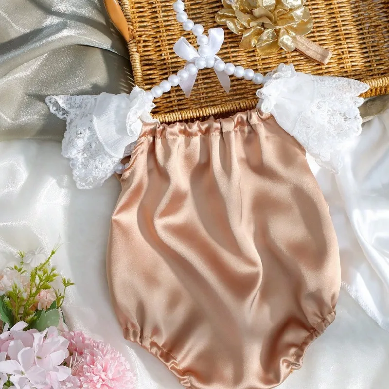 Full Moon Baby Ceremony Photography Dress, Baby Jumpsuit Two Piece Set Newborn Photography Dress Newborn Photography Outfit