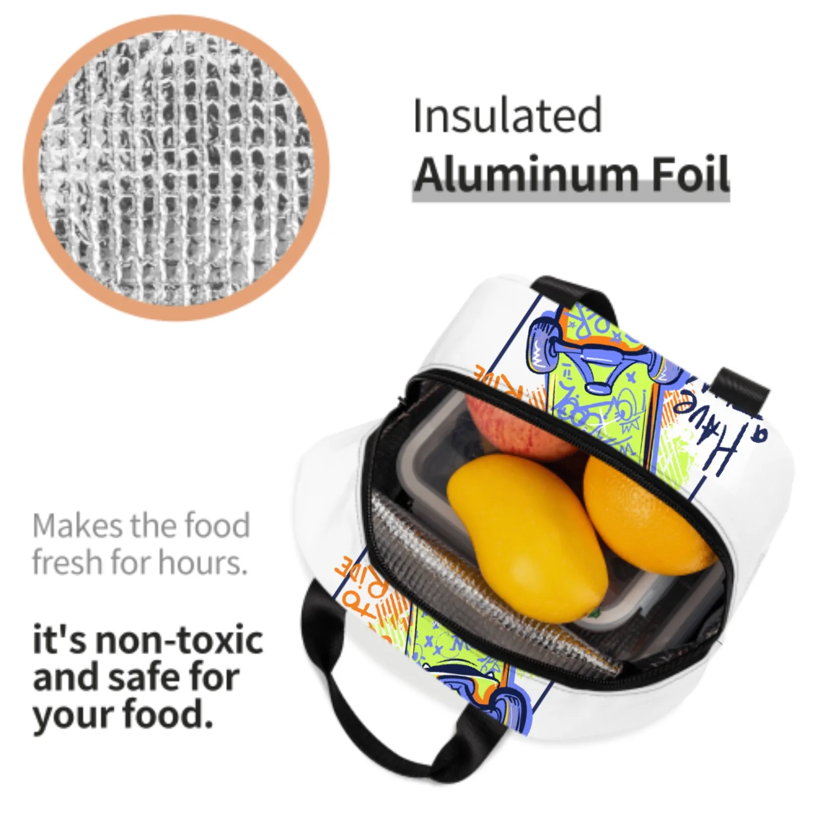 استمتع حقيبة الغداء لوح التزلج للنساء والرجال صناديق الغداء المعزولة الحرارية المبردة للكبار مكتب الأطفال حقيبة كمبيوتر محمول العودة إلى المدرسة