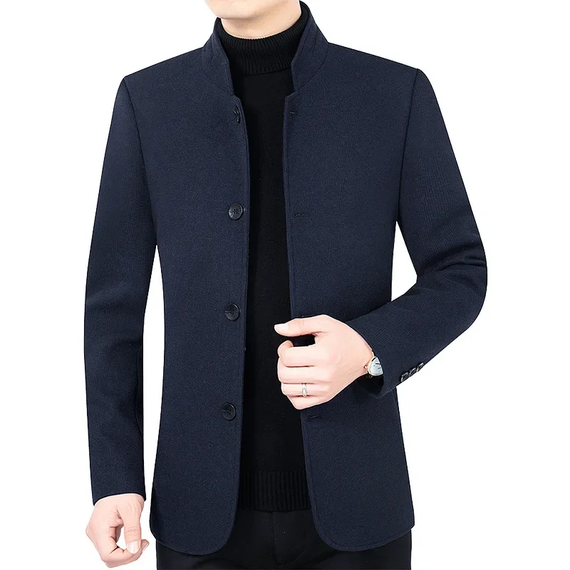 Male Autumn Slim Fit Blazers Suits Coats New Men Business Casual Woolen Blazers Jackets Suits Coats Woolen Blends Mens Clothing