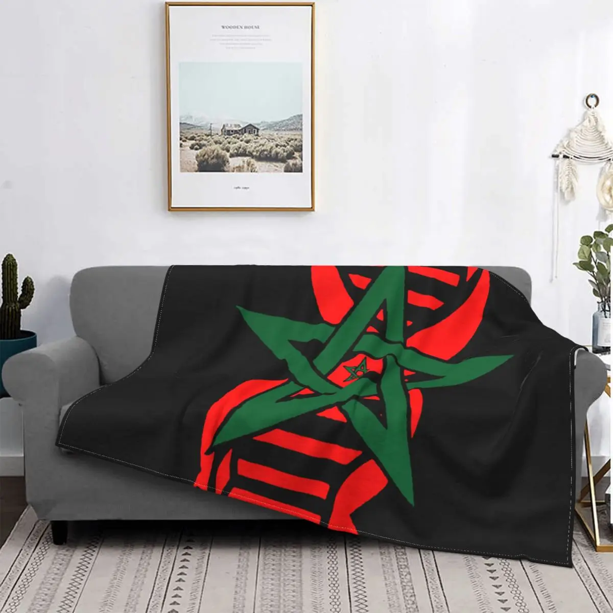 

Moroccan Flag Its In My DNA Morocco Blankets Velvet Textile Decor Multifunction Super Warm Throw Blanket for Bed Office Quilt