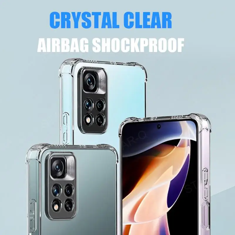 Airbag Shockproof Clear Case For Xiaomi Redmi Note 11 Pro 11pro 4g 5g 11s Note11 S Transparent Soft Silicone Phone Cover Xiomi