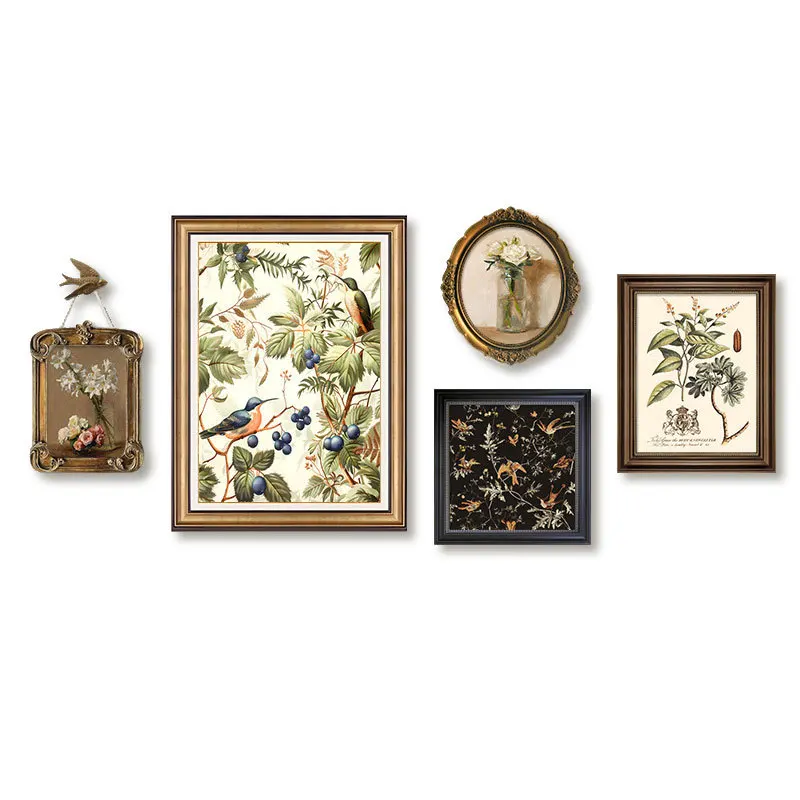 

American living room combination decorative painting French retro hanging painting
