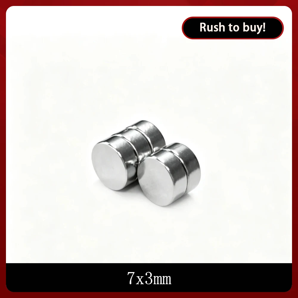 7*3 mm Neodymium Magnet Disc 7x3mm N35 NdFeB Dia 7x3 Small Magnets For Craft 7mm X 3 mm Strong Magnet Permanent Magnet