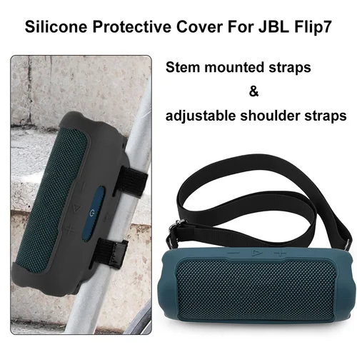 Imagen 2 del producto Funda de silicona para Altavoz Bluetooth JBL FLIP 7, funda protectora, funda de viaje portátil para accesorios JBL FLIP 7