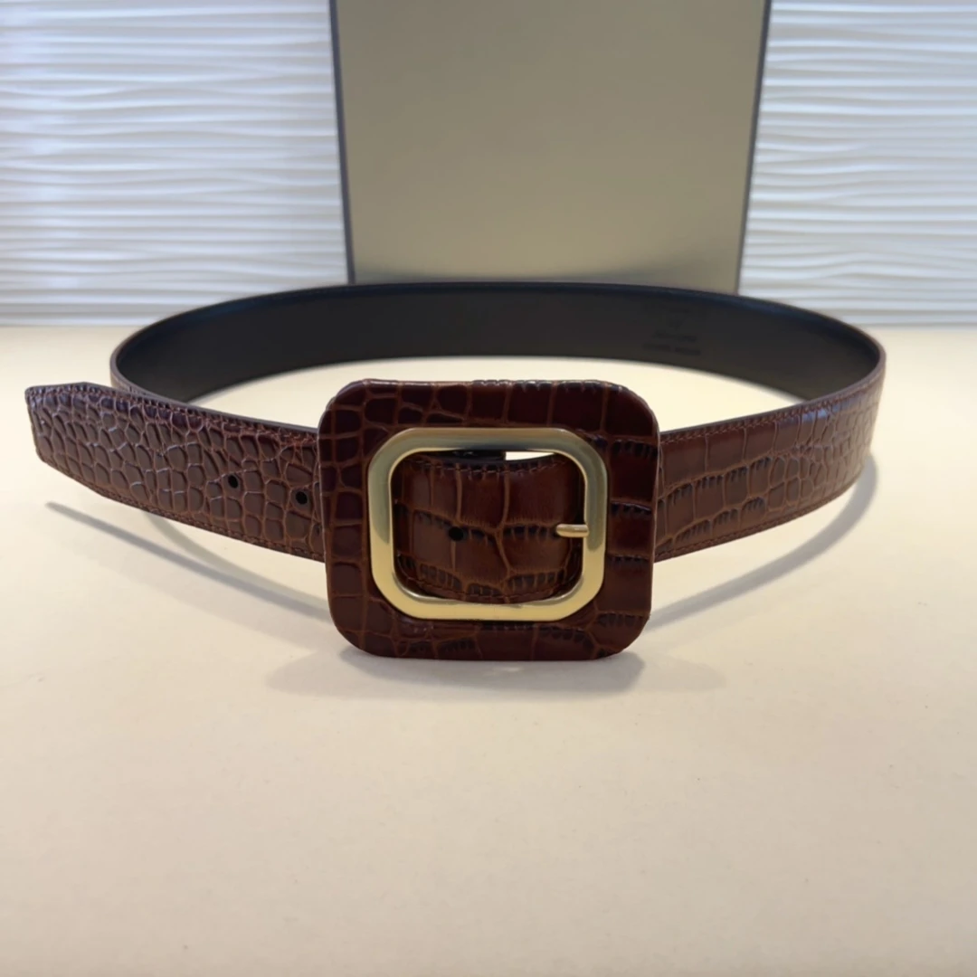 High Quality Luxury Goods Designer TOM cowhide Crocodile Pattern Woman Man Needle Buckle Belt 38MM Gift Box