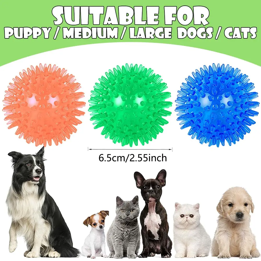 3/6Pcs Squeaky Dog Ball Toys,Dog Chew Balls for Boredom, Floatable Pool Dog Toys,Puppy Teeth Cleaning Toys for Small Medium Dogs - Image 2