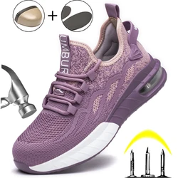 Scarpe da lavoro da donna scarpe antinfortunistiche estive Comfort Sneakers protettive leggere scarpe antinfortunistiche con punta in acciaio stivali da donna antiforatura