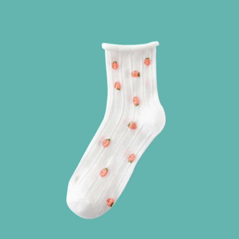 5/10 Pairs New Women's Middle Tube Socks Four Seasons Pure White Socks Mid-tube Cute Socks College Style White Socks