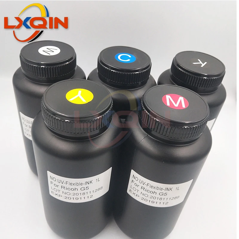 LXQIN LED UV flexible ink for soft material 1000ml for Epson xp600 dx5 dx7 head Huamn Xuli large Flatbed inkjet printer