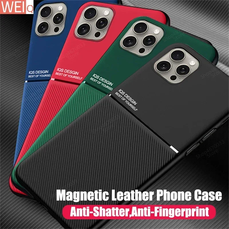 

Magnetic Leather Case For iPhone 15 14 11 13 12 Pro Max Plus 13 12 Mini Shockproof Cover For iPhone SE 2020 8 7 Plus X XR XS Max