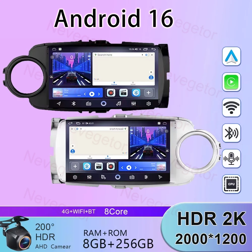 

Car Radio Android Auto For Toyota Yaris 2012 - 2017 4G WIFI Head Unit Multimedia Video Player Navigation GPS Carplay No 2din DVD