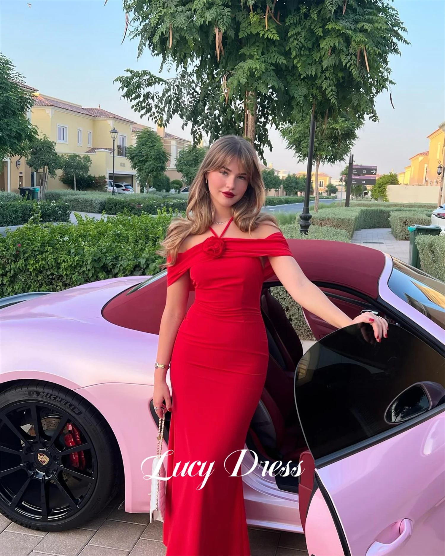 

Lucy Red Party Dress Fishtail Cut Evening Dresses 2024 Women Robes De Cocktail Ball Gowns Elegant Woman Prom Gala Dresses gala